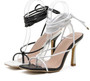 Sexy Lace Up Sandals Square Toe Thin Heels