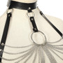 Lux Leather Body Harness Chain Bra