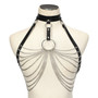 Lux Leather Body Harness Chain Bra