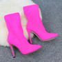 Candy Color Cloth High Heel Sock Boots