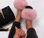 Fox Furry Fluffy Fur Slide Sandals