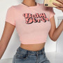 Baby Girl Short Sleeve Cropped T-Shirt