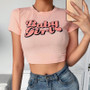 Baby Girl Short Sleeve Cropped T-Shirt