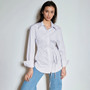 Blouse Long Sleeve Hollow Out Lace up Shirt