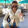 Knitted Cardigans Sweater Furry Long Sleeve