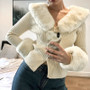 Knitted Cardigans Sweater Furry Long Sleeve