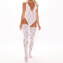 Lace Bodysuit Sleeveless See-through Backless Deep V-neck