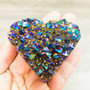 Rainbow Amethyst Druzy Heart