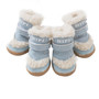 Light Blue Pink Best Dog Boots for Winter - Dog Shoes Suede Dog Booties