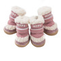 Light Blue Pink Best Dog Boots for Winter - Dog Shoes Suede Dog Booties