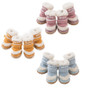 Light Blue Pink Best Dog Boots for Winter - Dog Shoes Suede Dog Booties