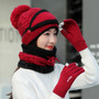 Women Winter Warm Knitted Beanies Set