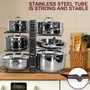 Pan Organizer Rack with 8 Tires Adjustable Cookware