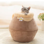 Foldable Winter Warm Cat Bed Plush Soft Cave Sleeping Pet Bed