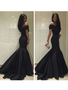 Mermaid Black Cheap Prom Dress Off The Shoulder Satin Evenng Dress ER2041