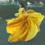 Off The Shoulder Yellow Prom Dress Plus Size Cheap Prom Dress #ER462