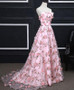Floral Pink Prom Dress Cheap A Line Sweetheart Prom Dress #ER401