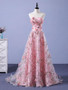 Floral Pink Prom Dress Cheap A Line Sweetheart Prom Dress #ER401