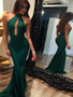 Mermaid Green Prom Dress Sexy Halter Cheap Long Prom Dress #ER366