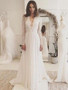 Long Sleeve Wedding Dress Chiffon Lace VNeck Wedding Dress #ER161