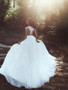 Chic Chiffon Ivory Wedding Dress A Line Lace Cheap Wedding Dress #ER154