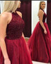 Chic Burgundy Prom Dress Cheap Tulle Prom Dress #ER026