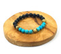 Turquoise Beaded Bracelet with| Handmade African Brass Beads