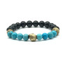 Turquoise Beaded Bracelet with| Handmade African Brass Beads