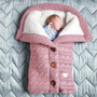 Newborn Baby Winter Warm Sleeping Bags Infant Button Knit Swaddle Wrap Swaddling Stroller Wrap Toddler Blanket Sleeping Bags