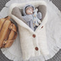 Newborn Baby Winter Warm Sleeping Bags Infant Button Knit Swaddle Wrap Swaddling Stroller Wrap Toddler Blanket Sleeping Bags