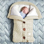 Newborn Baby Winter Warm Sleeping Bags Infant Button Knit Swaddle Wrap Swaddling Stroller Wrap Toddler Blanket Sleeping Bags