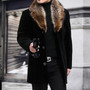 Woolen Coat Straight Lapel Button