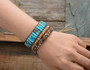 Mahalia Bohemian Turquoise Leather Wrap Bracelet