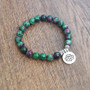 Green Agate Lotus Bracelet