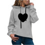 Women Sweatshirt And Hoody Ladies Hooded Love Printed Casual Pullovers Girls Long Sleeve Spring Autumn Winter Striped Plus Size