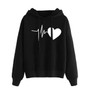 Women Sweatshirt And Hoody Ladies Hooded Love Printed Casual Pullovers Girls Long Sleeve Spring Autumn Winter Striped Plus Size