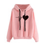 Women Sweatshirt And Hoody Ladies Hooded Love Printed Casual Pullovers Girls Long Sleeve Spring Autumn Winter Striped Plus Size