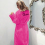 Winter Warm Flannel Bathrobe Women Knee-Length Bath Robe Soft Thick Cute Pink Bridesmaid Robes Female Dressing Gown Sleepwear