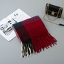 Plaid scarf winter women's square combed bristle long scarf Korean fashion imitation cashmere scarf color thick shawl-Alibaba