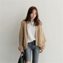 Classic foreign trade Korean chic lazy style sweater female loose student pure color simple short knit sweater cardigan women