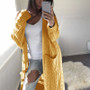 2020 autumn/winter wish hot knit sweater European and American style long double pocket full body twist sweater