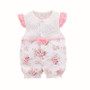 Summer Newborn Baby Lace Net Yarn One-piece Baby Full Moon Clothes Out Clothes Free Bib