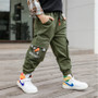 Boys overalls spring and autumn models 2020 new big children's western style casual pants children Korean version loose pants children's clothing