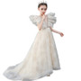 Children's dress, princess dress, autumn fluffy yarn, girl catwalk, tail host, foreign style catwalk, piano costume-Alibaba