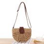 Round Straw Beach Bag Vintage Handmade Woven Shoulder Bag Raffia circle Rattan bags Bohemian Summer Vacation Casual Bags