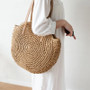 2020 Round Straw Bags Women Summer Rattan Bag Handmade Woven Beach Cross Body Bag Circle Bohemia Handbag Bali bolso paja