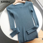 2019 basic v-neck solid autumn winter Sweater Pullover Women Female Knitted sweater slim long sleeve badycon sweater