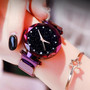 Luxury Starry Sky Women Watches Rose Gold Bracelet Magnet Mesh Band Rhinestones Quartz Wristwatch Ladies Female Diamond Watch