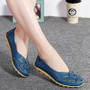 Flats For Women  Comrfort Genuine Leather Flat Shoes Woman Slipony Loafers Ballet Shoes Female Moccasins Big Size 35-44