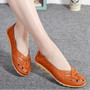 Flats For Women  Comrfort Genuine Leather Flat Shoes Woman Slipony Loafers Ballet Shoes Female Moccasins Big Size 35-44